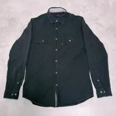 カルバンクラインジーンズ ワッフル調 長袖シャツ メンズ M ブラック