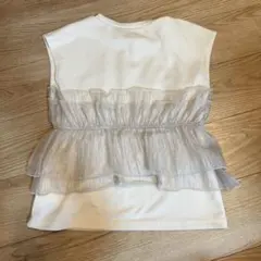 VIS フリル付きホワイトTシャツ サイズF