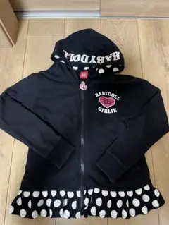 BABYDOLL ベビードール フリル付きパーカー　140cm 黒