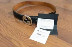 【正規品保証】GUCCI インターロッキングG バックル付き ベルト