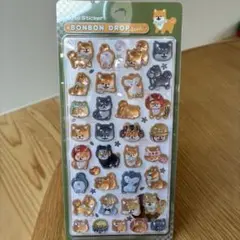ボンボンドロップシール　柴犬　和柄