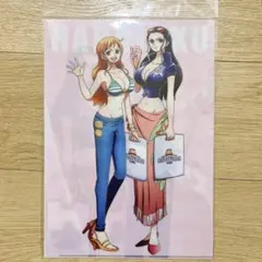 【ワンピース】　麦わらストア　原宿限定　クリアファイル　ナミ　ロビン　①