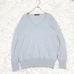 アーバンリサーチ ライトブルー Vネック カシミヤニットM