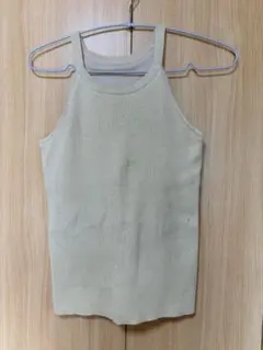 カップ付き タンクトップ ベージュ ラメ インナー レディース