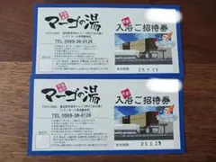 マーゴの湯 常滑温泉入浴ご招待券 2枚セットのサムネイル