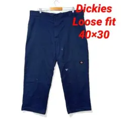 雰囲気抜群！Dickies ダブルニー　ディッキーズ 40×30 紺色 ネイビー