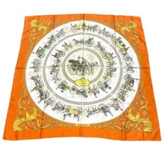 HERMES/エルメス カレ90 ロンシャンへの散歩 シルクスカーフ h_007