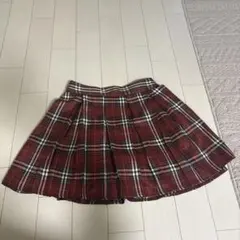 Dazy 赤と白のチェック柄 プリーツミニスカート