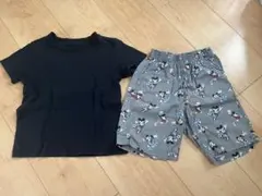 ミッキー柄ショートパンツ&Tシャツ2枚セット