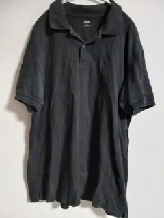 ユニクロ 黒　ドット　XLサイズ ポロシャツ　メルカリ発送