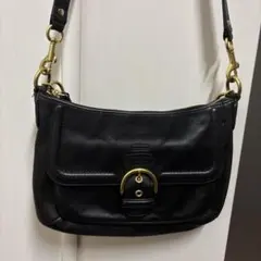 COACH レザー ショルダーバッグ 黒 ワンショルダー コーチ　F24687