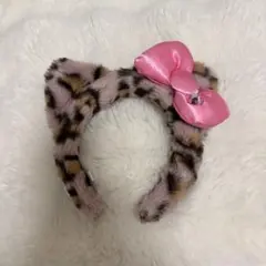ヒョウ柄ピンクリボンカチューシャ USJ キティー