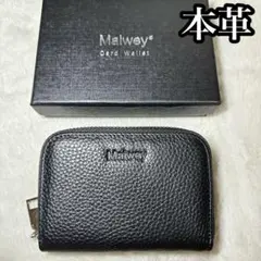 ✨️本革✨️ 二つ折り財布 黒 コンパクト ミニウォレット ブラック レディース