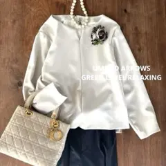 green label relaxing [手洗い可能/ダブルクロス]Dブラウス