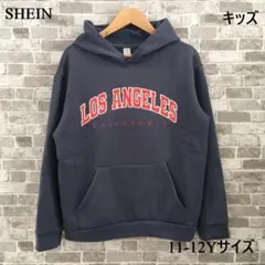 SHEIN シーイン キッズ ロゴパーカー ネイビー サイズ11-12Y向け