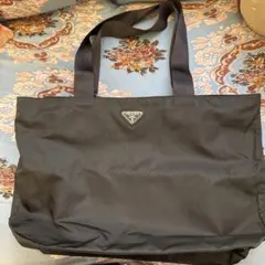 PRADA ブラックナイロンバッグブラウン