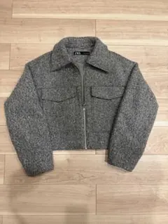 ZARA グレー クロップドジャケット