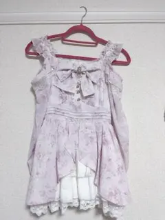 Angelic Pretty フリルシースルーオフショルダーブラウス ピンク