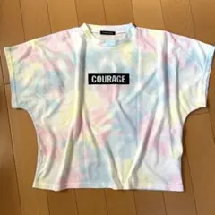 【美品】タイダイ柄 Tシャツ Lサイズ　フレンチスリーブ カラフル