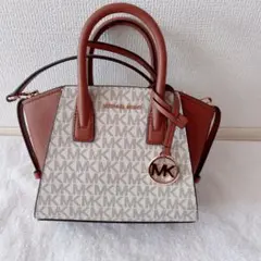 MICHEAL KORS ハンドバッグ ホワイト/ブラウン ショルダー付き