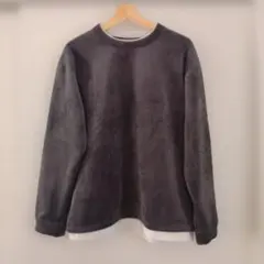 コーデュロイ風レイヤードカットソー