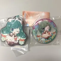 初音ミク　雪ミク2024 ラバーマスコット　缶バッジ　2点セット　ガシャポンくじ