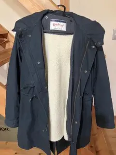 ネイビー モッズコート フード付き