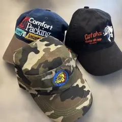 キャップ3点セット ネイビー ブラック 迷彩