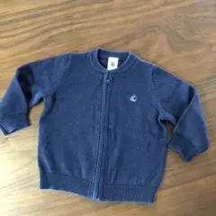 PETIT BATEAU ジップネイビー カーディガン 81センチ