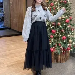 INGNI チュールティアード ロングスカート