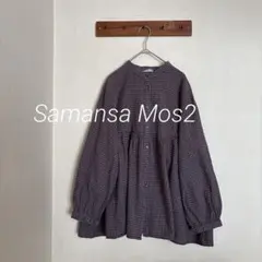 サマンサモスモスUVカットふんわり楽ちんギャザーチュニックsm2綿麻リネン