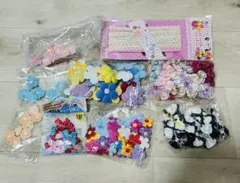 デコレーションパーツセット 多色 花型・リボン型（バラ売り可）