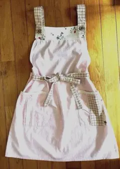 ピンクドット・いちご柄エプロン