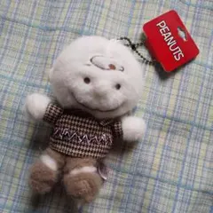 チャーリーブラウン ぬいぐるみキーホルダー チョコチェック