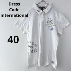 ドレスコードインターナショナル【40】半袖ポロシャツ フラワー