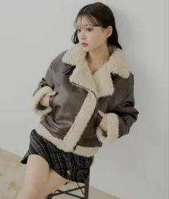 Chico ボアレザーライダースジャケット