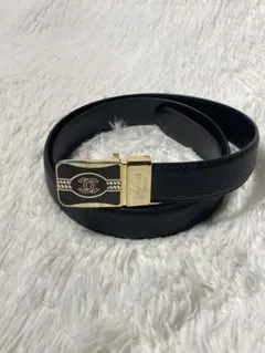 CHANEL レザーベルト ココマーク ゴールドバックル ブラック ユニセックスのサムネイル