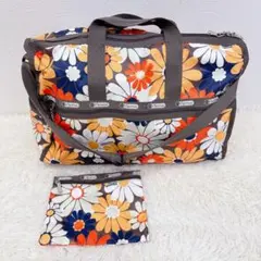 レスポートサック ラージウィークエンダー ボタニカル花柄 鍵つき 大容量