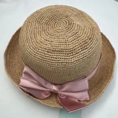 TOCCA 麦わら帽子　リボン付き　ピンク　50cm