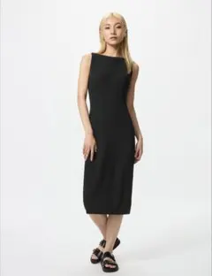 ウォッシャブルニットブラワンピース