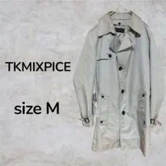 TKMIXPICE トレンチコートスプリングコート　グレー　千鳥柄　サイズMのサムネイル