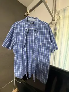 CHAPS 半袖チェックシャツ XXL ブルー系 ボタンダウンのサムネイル