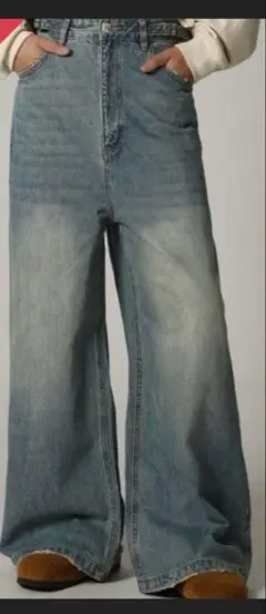 サイドベルト ワイドフレアデニムパンツ NZK6069【MASONPRINCE