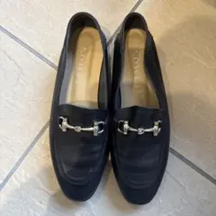 LE TALON ブラックレザー ローファー 23.5cm