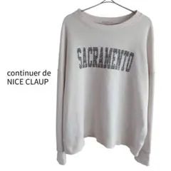 ◇continuer de NICE CLAUP トレーナー スウェット 白 Fのサムネイル