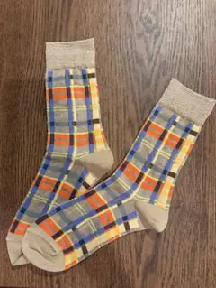 【新品未使用】today's specialチェック柄ソックス
