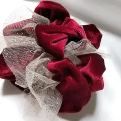 バンスクリップ★ヘアクリップ ヘアアクセサリー ワインレッド No.e188