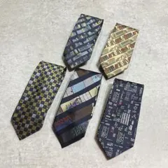 銀座田屋 TAYA ネクタイ 5本セット 幾何学模様 ストライプ ①