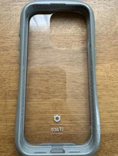 iFace iPhone15pro用 透明ハードケースグレー
