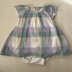 petit main ワンピース型ロンパース 半袖　70 チェック　夏